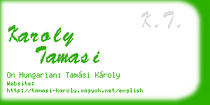 karoly tamasi business card